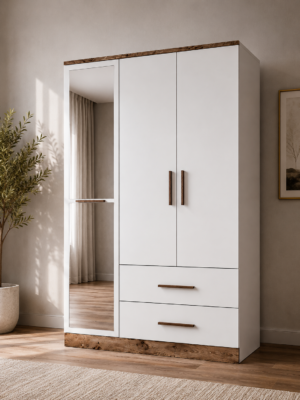 Mona 3 Kapaklı Aynalı Gardırop